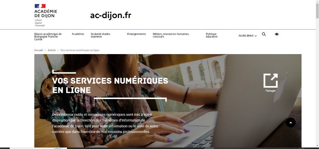 interface du webmail de l'académie de dijon