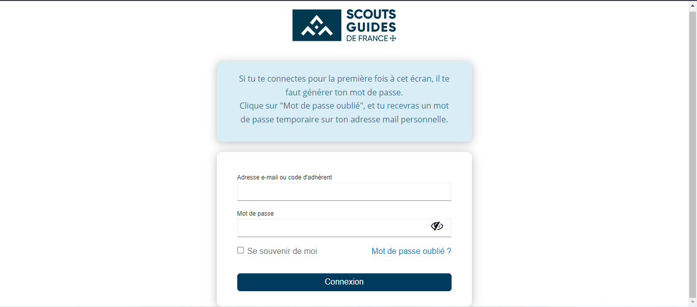 intranet sgdf : page d'accueil