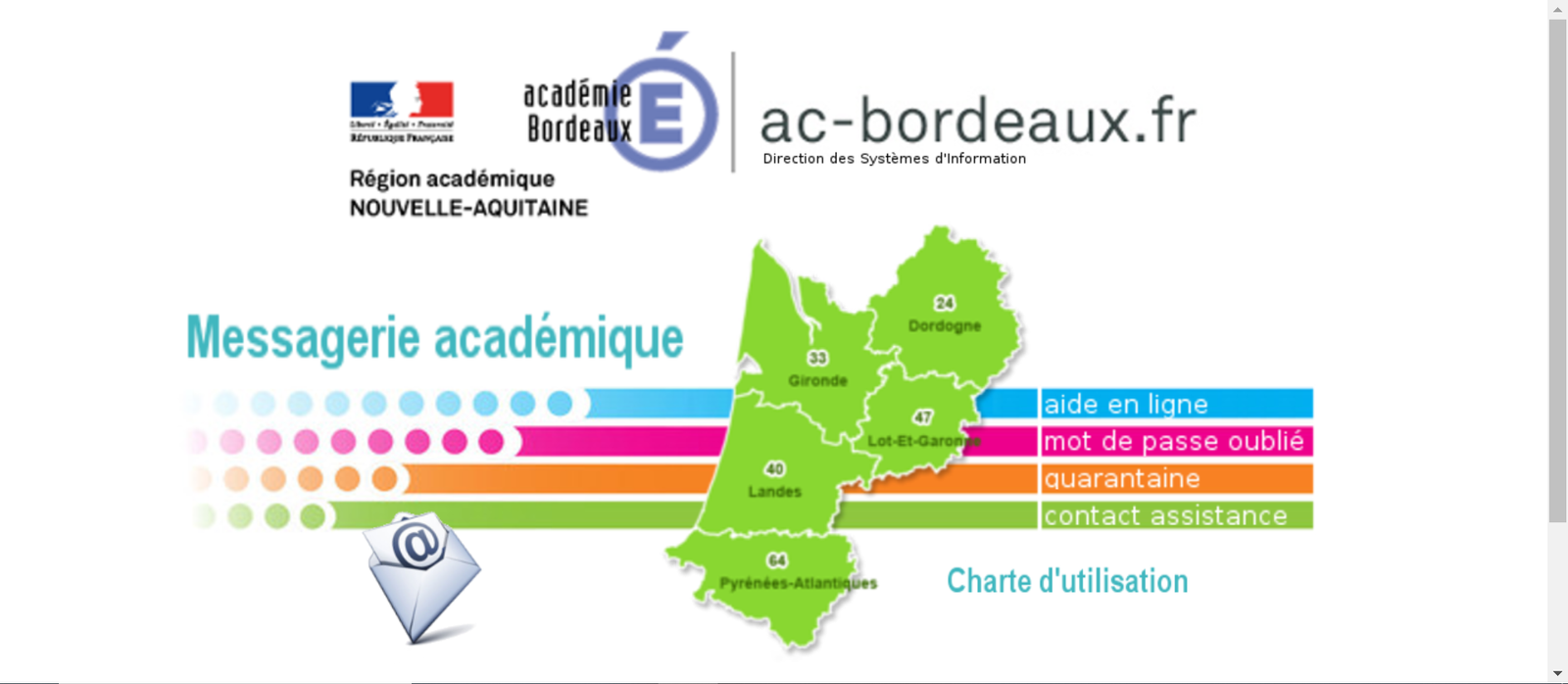 convergence bordeaux : capture d'écran de la page d'accueil