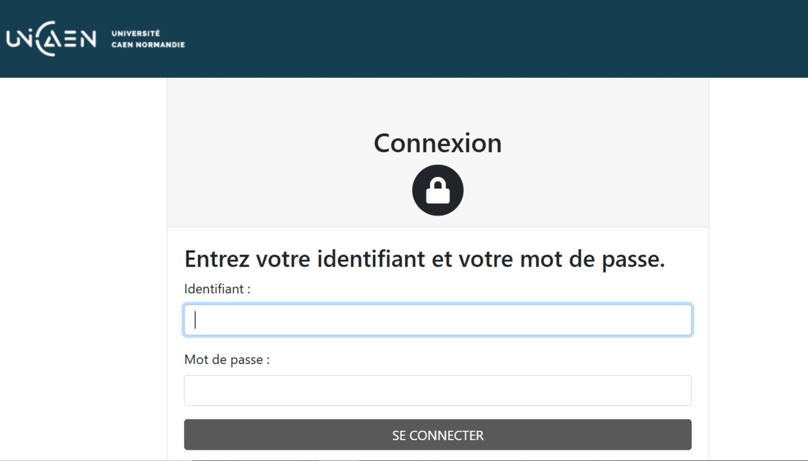 Mon Dossier Web : capture d'écran de la page de connexion