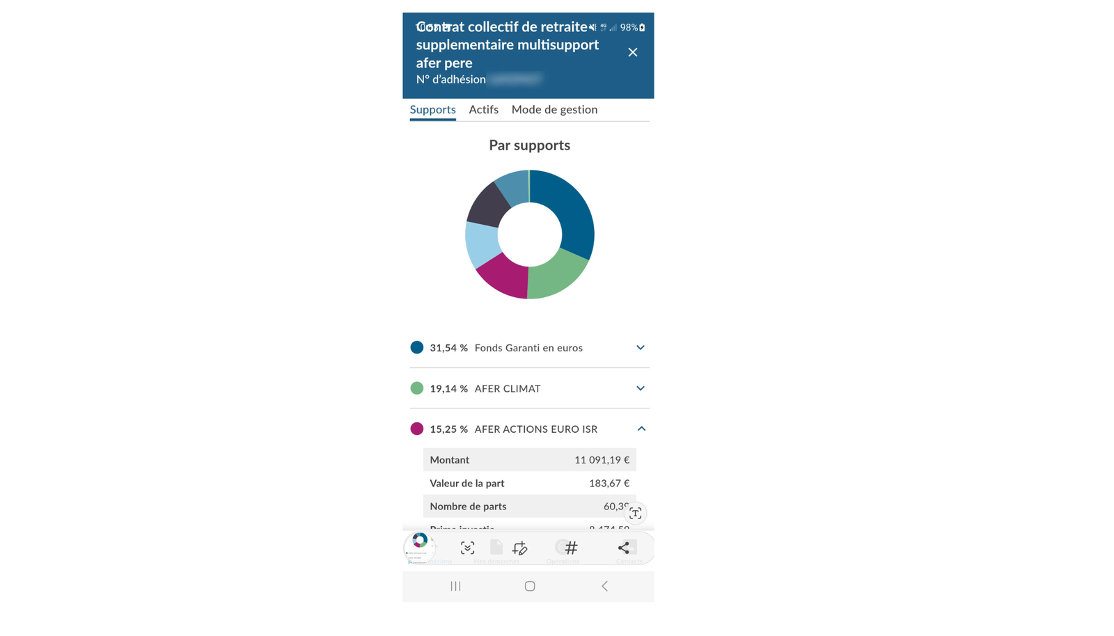 interface de l'application afer et moi