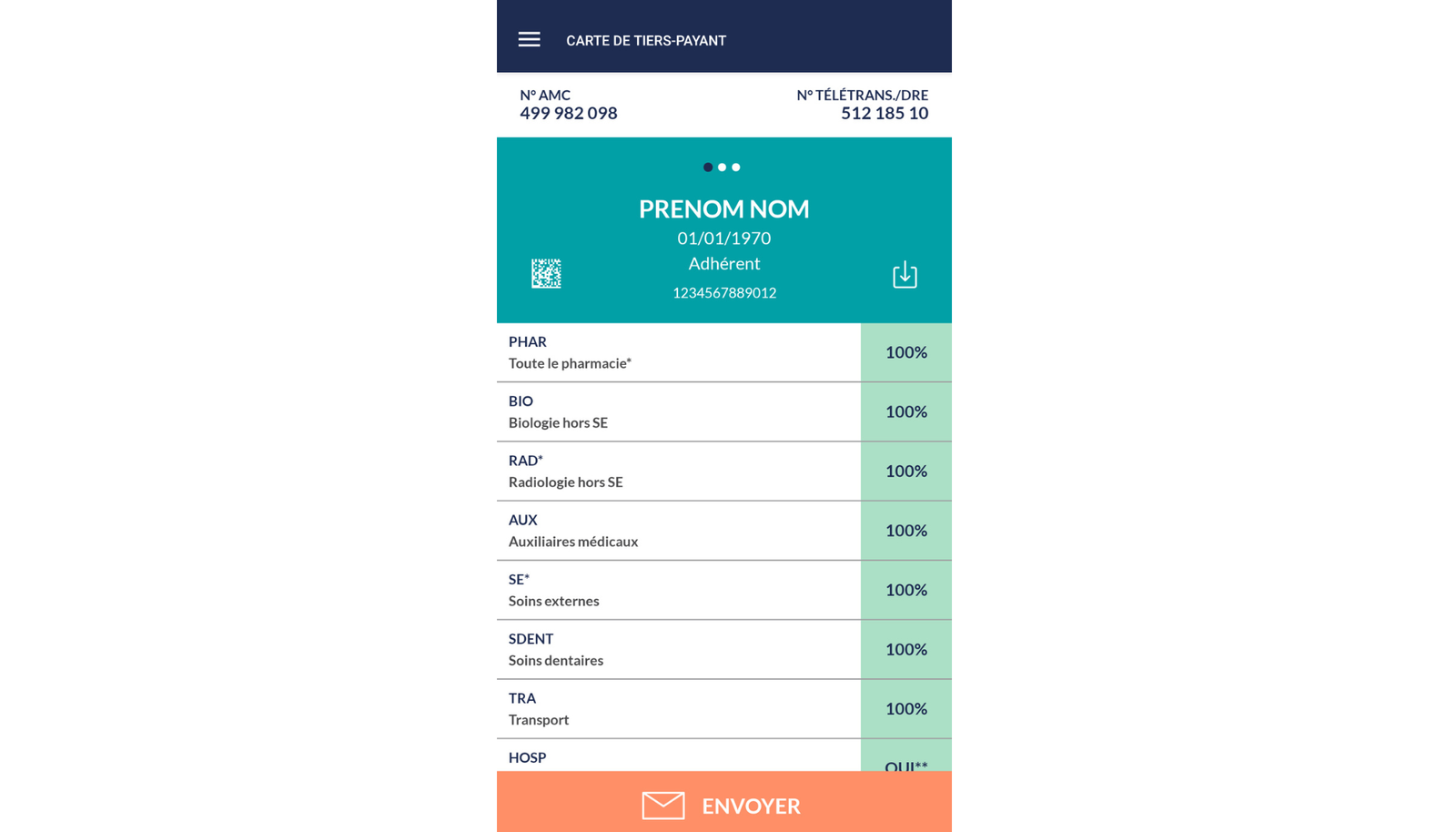 interface de l'application MGEFI