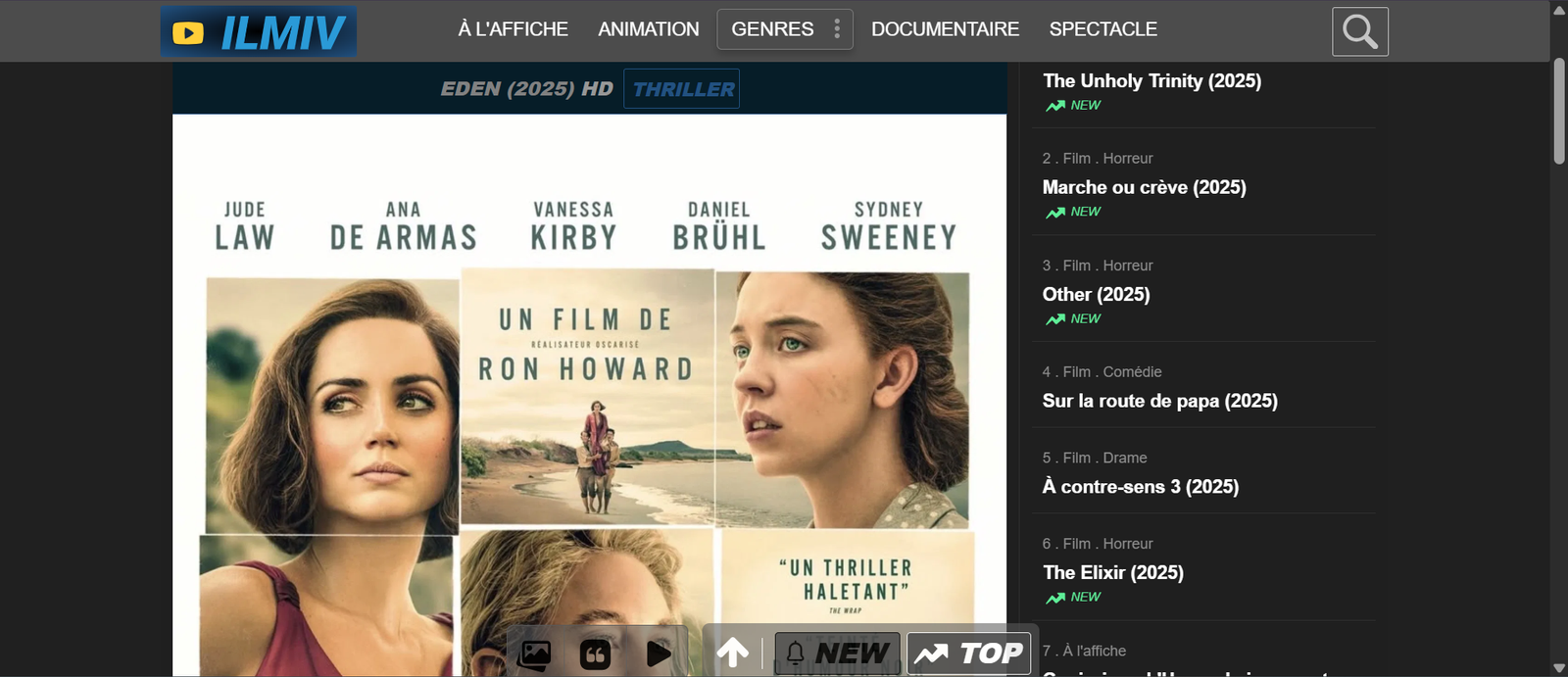 Ilmiv : capture d'écran de l'interface