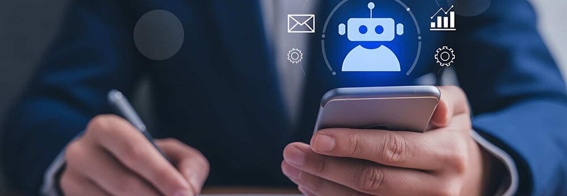 Illustration conceptuelle d'un chatbot IA avec des icônes de cadenas et de documents juridiques flottants