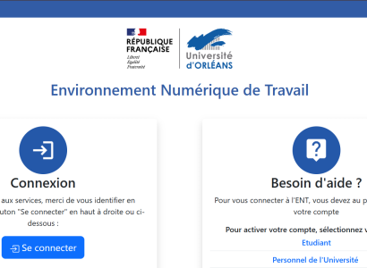 ENT Univ Orleans : comment se connecter à la plateforme universitaire ?